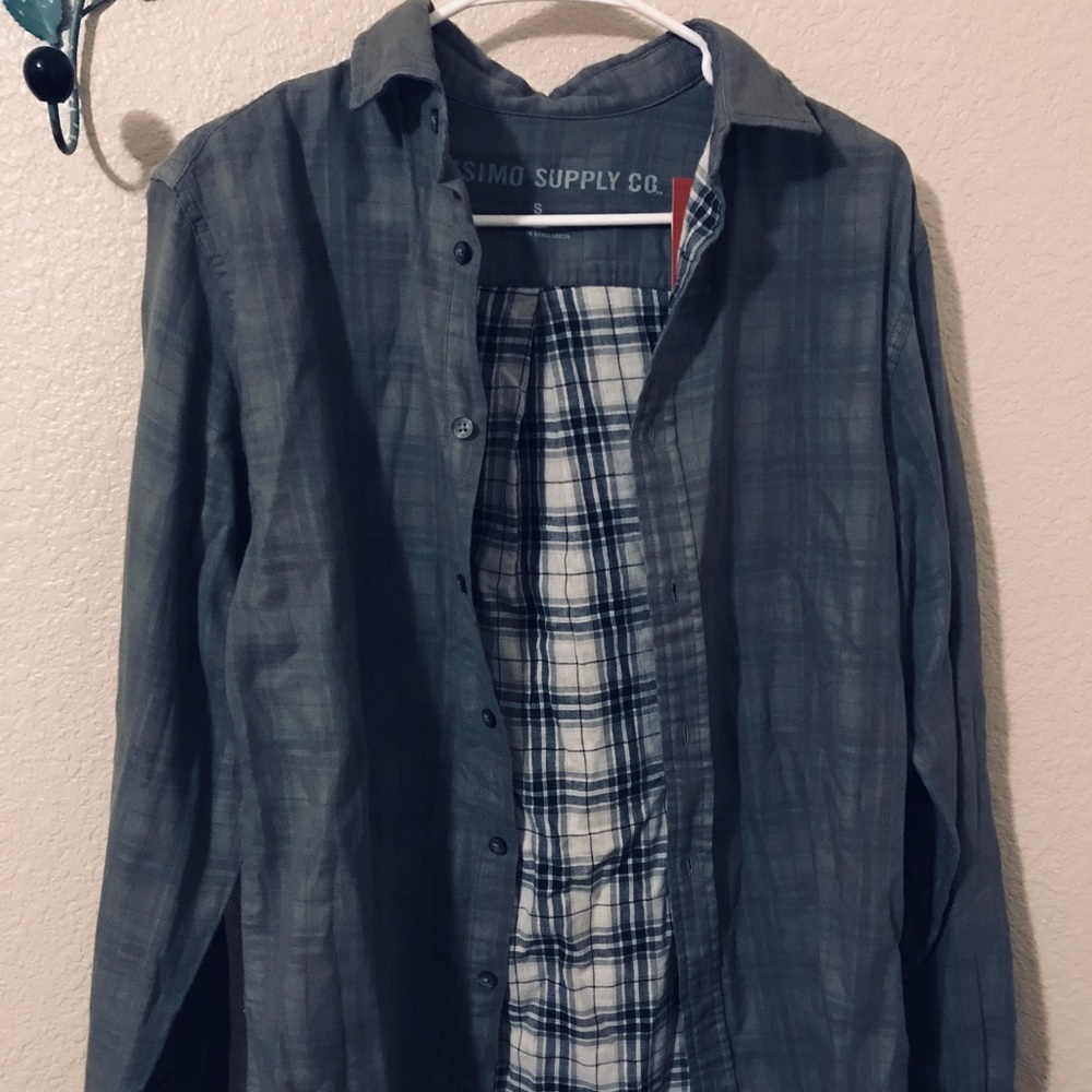 Olive green button down flannel